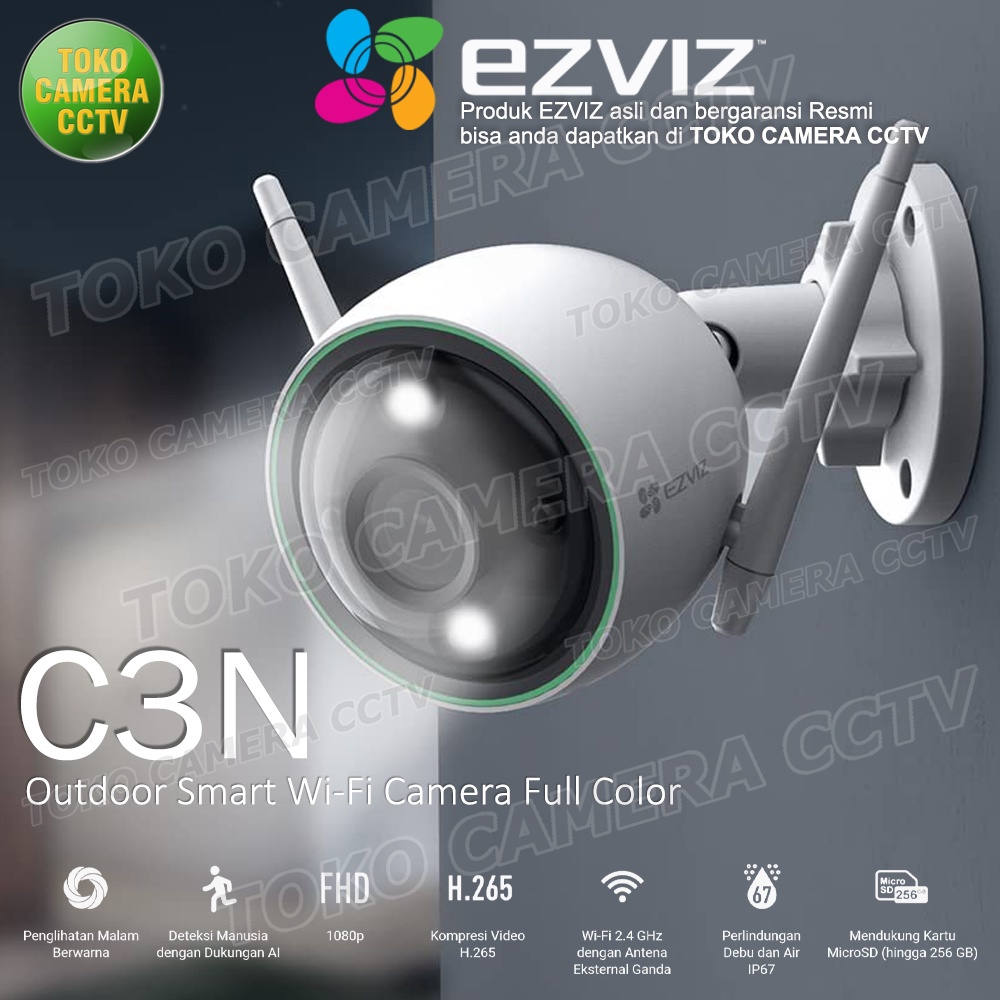 KAMERA CCTV OUTDOOR EZVIZ C3N IP CAMERA WIFI WIRELESS EZVIS