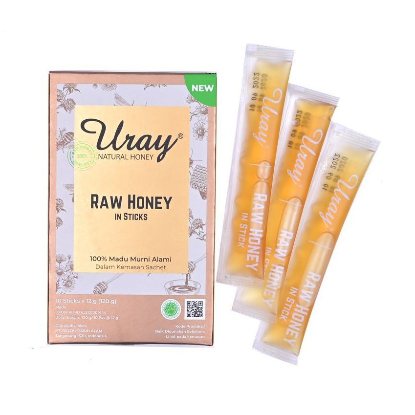 Madu Uray Sachet 120 gr Pack Isi 10 Honey Stick Original Healthy Food