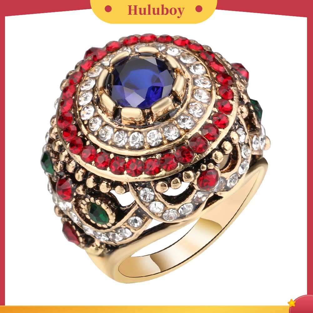 Hu Hu Hu Hu Hu Alat Bantu Pasang Kacamata♡ Cincin Wanita Hias Berlian Imitasi Bentuk Bulat Warna Warni Gaya Mewah Untuk Pestahadiah