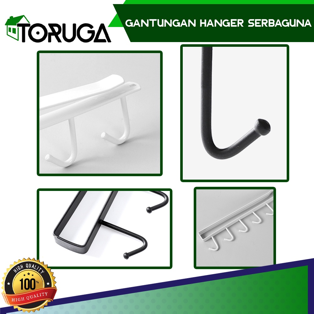 Gantungan Hanger Kitchen Dapur Pengait Gelas Serbaguna 6 Hook Kabinet Cantolan Praktis