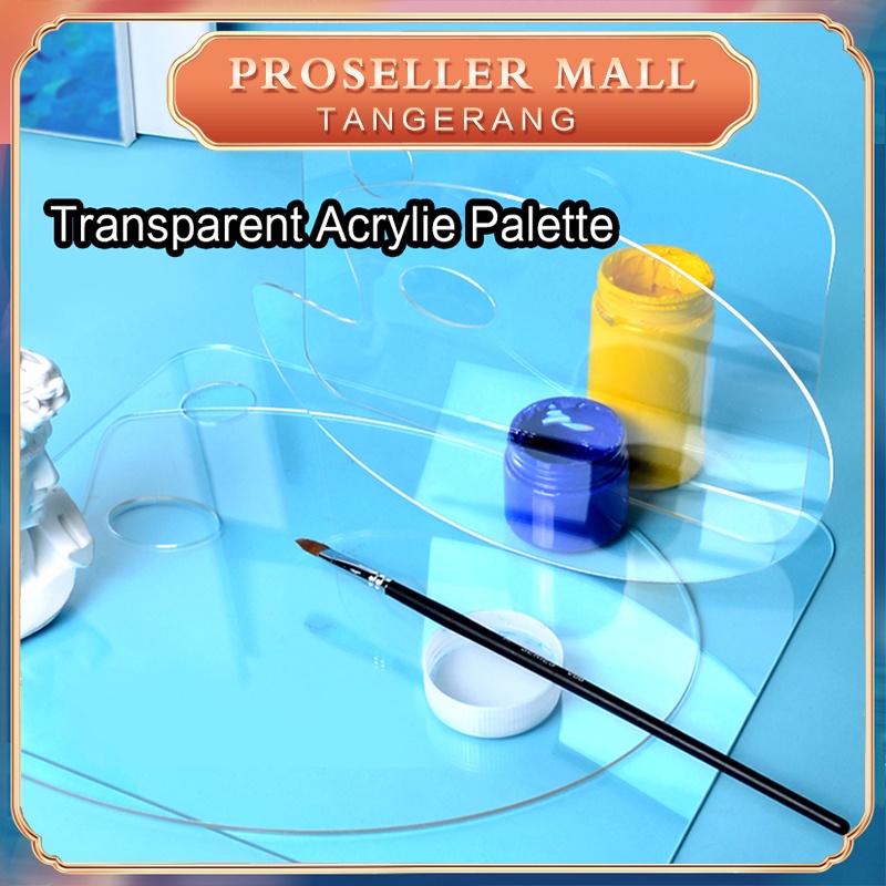 

【20*30CM】Palet Bening Akrilik / Acrylic Palette / Palet Lukis Akrilik Transparan Oval