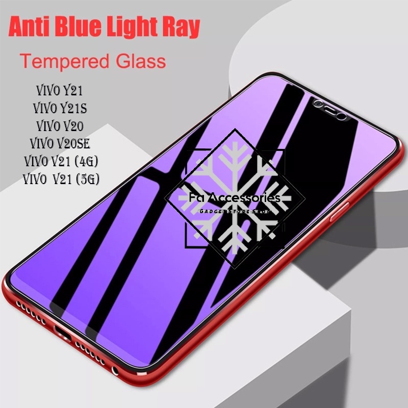 FA Tempered Glass Bluray Anti Blue Light vivo Y01 Y02 Y02T Y21 Y21A Y21S Y21T Y22 Y33 Y33S Y33T Y75 S T v20 V21 v20se v23 v23e 5G A e se 10D 99D 4G 5G Screen