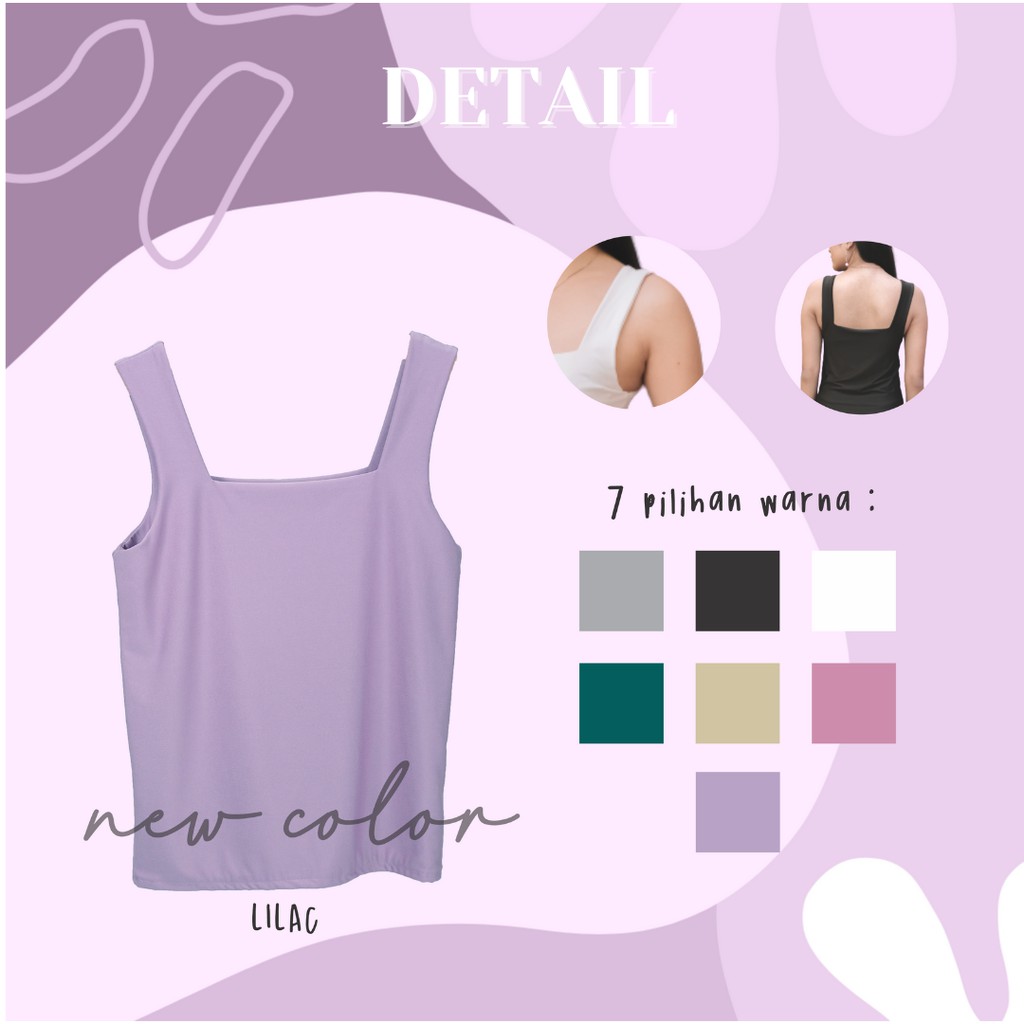 Tanktop Wanita Polos Tank Top Tali Besar Square Jumbo-1