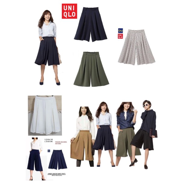 GU By UNIQLO Kulot Wanita Pendek Gaucho Pants Wanita