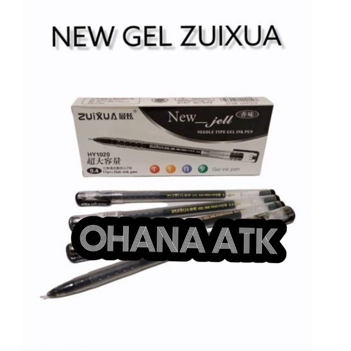 

[1GROSS=12PACK] Pulpen Gel ZUIXUA NEW JELL Isi 12pcs Pulpen