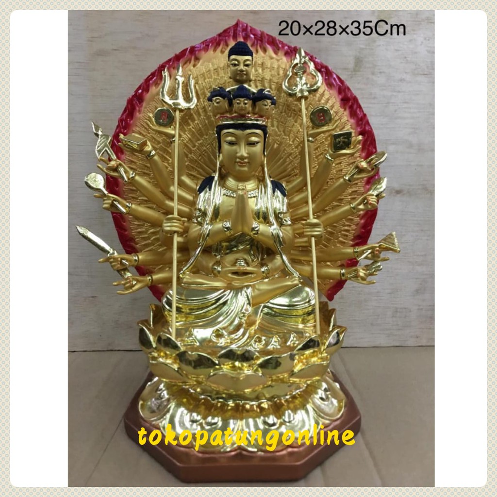 Patung Dewi Kwan Im Seribu Tangan Emas T035