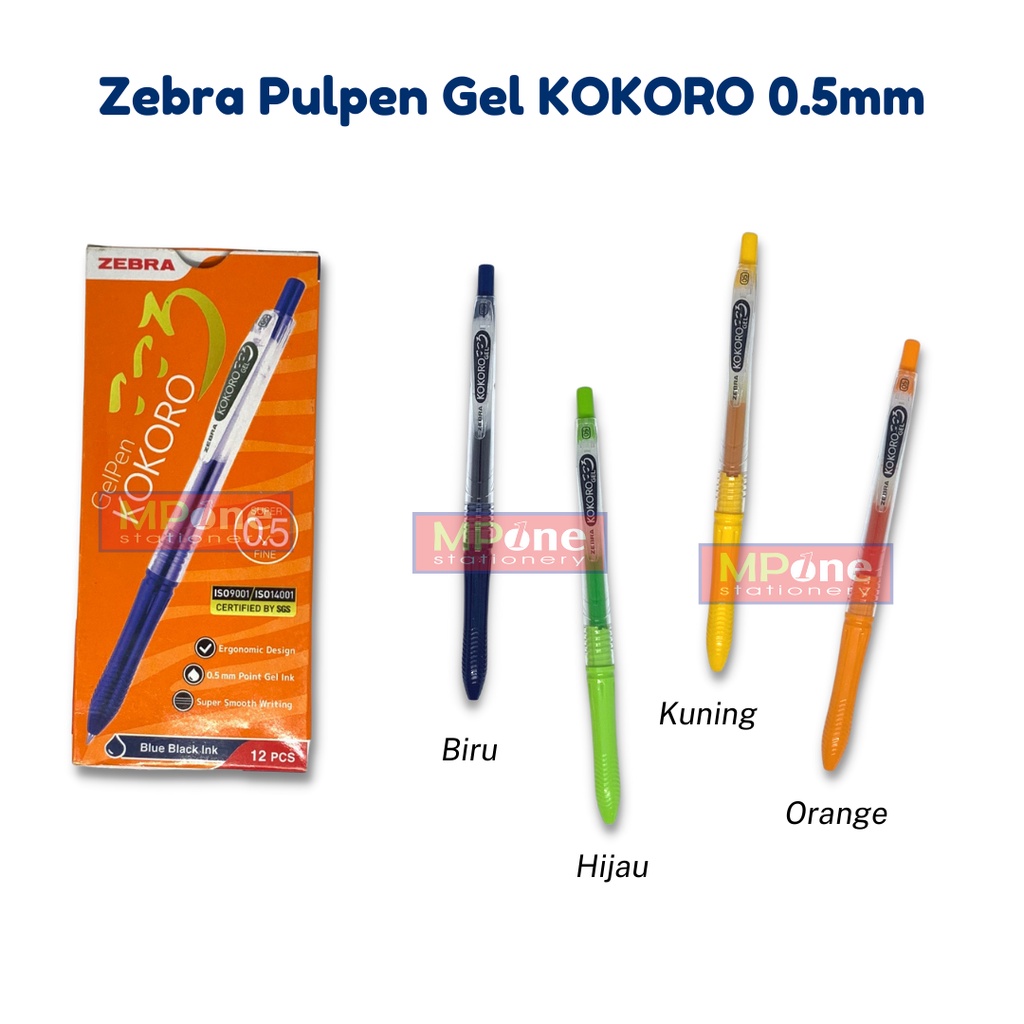 Pulpen Gel Kokoro / Colorful Pen / Pulpen Warna / Zebra Kokoro