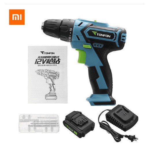 XIAOMI TONFON - 12V Electric Cordless Screwdriver Impact Power Drill - Bor Elektrik dari XIAOMI