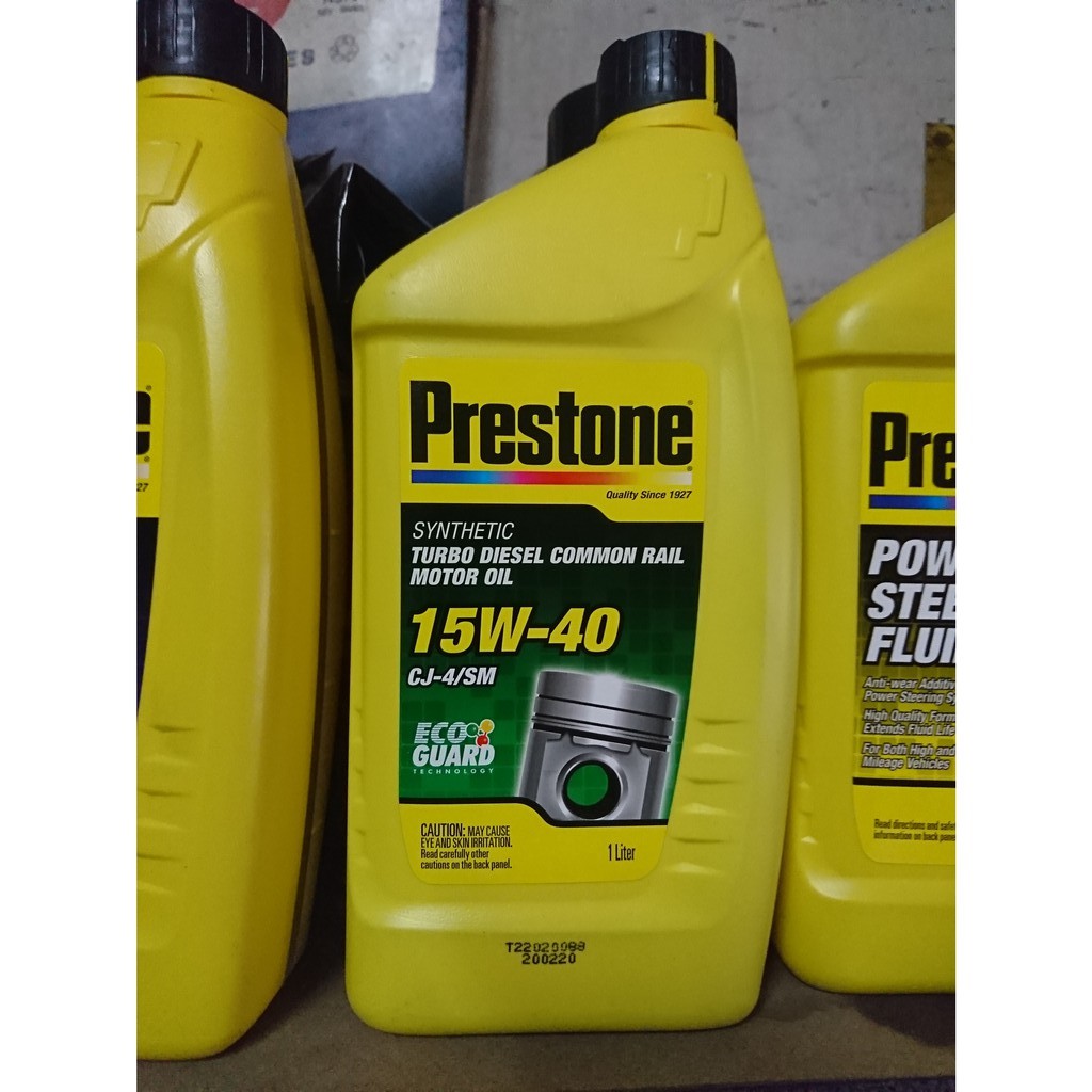 Oli PRESTONE SAE 15W 40 1L Oli Mesin Mobil Turbo Bensin Diesel Common Rail API SM CJ4 CJ 4