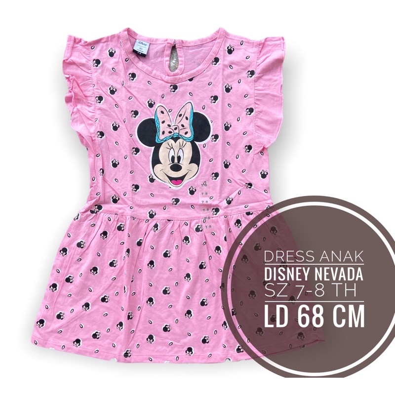 KAOS ANAK CEWEK MERK DISNEY NEVADA / KAOS ANAK PEREMPUAN / DRESS ANAK MINNIE MOUSE / ROK ANAK MINNIE