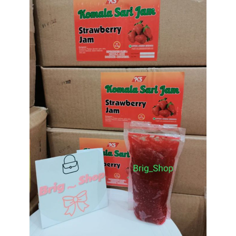 

10kg selai stroberry strawberry isian roti goreng bolu gulung donat Komala sari jam brig shop