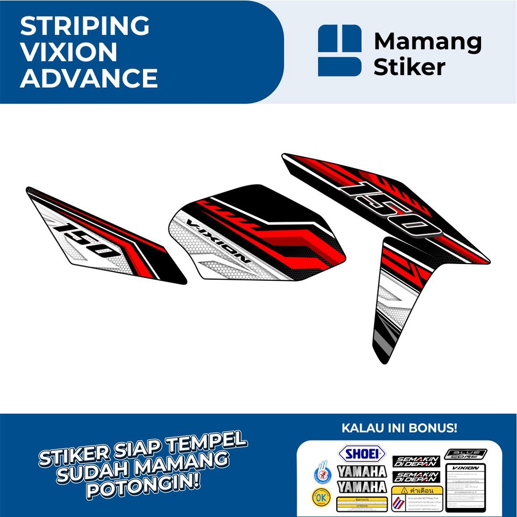 STRIPING VIXION ADVAN 150 NVA VARIASI 9 ROBOT/STIKER YAMAHA VIXION ADVANCE 2015 2016 2017/STICKER VI