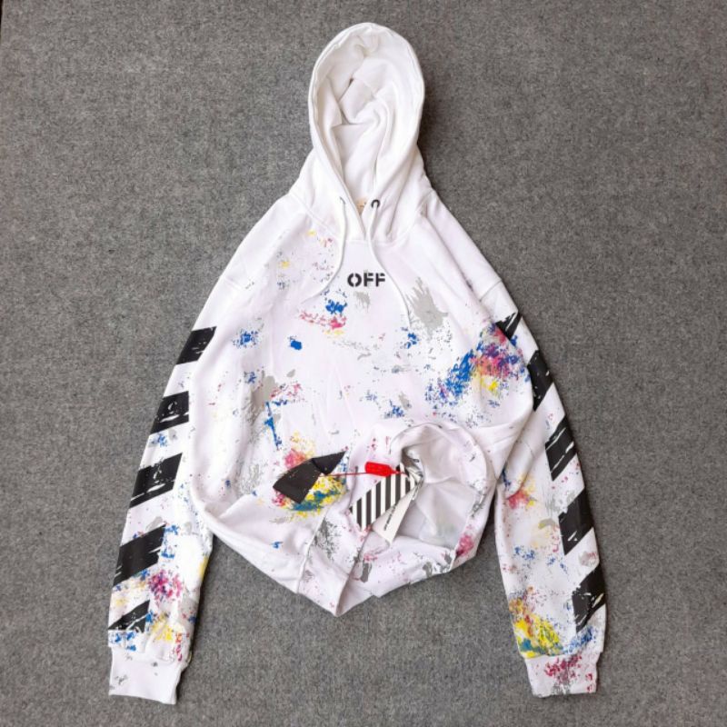 SWEATER JAKET HOODIE OFF WHITE GALAXY FULL TAG&LABEL-5