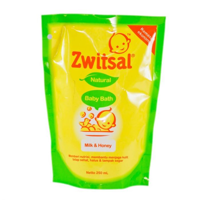 Zwitsal Baby Bath Natural Milk &amp; Honey 250ml (Refill)