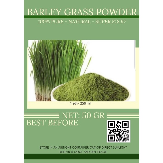 

BARLEY GRASS POWDER PURE 50 GR