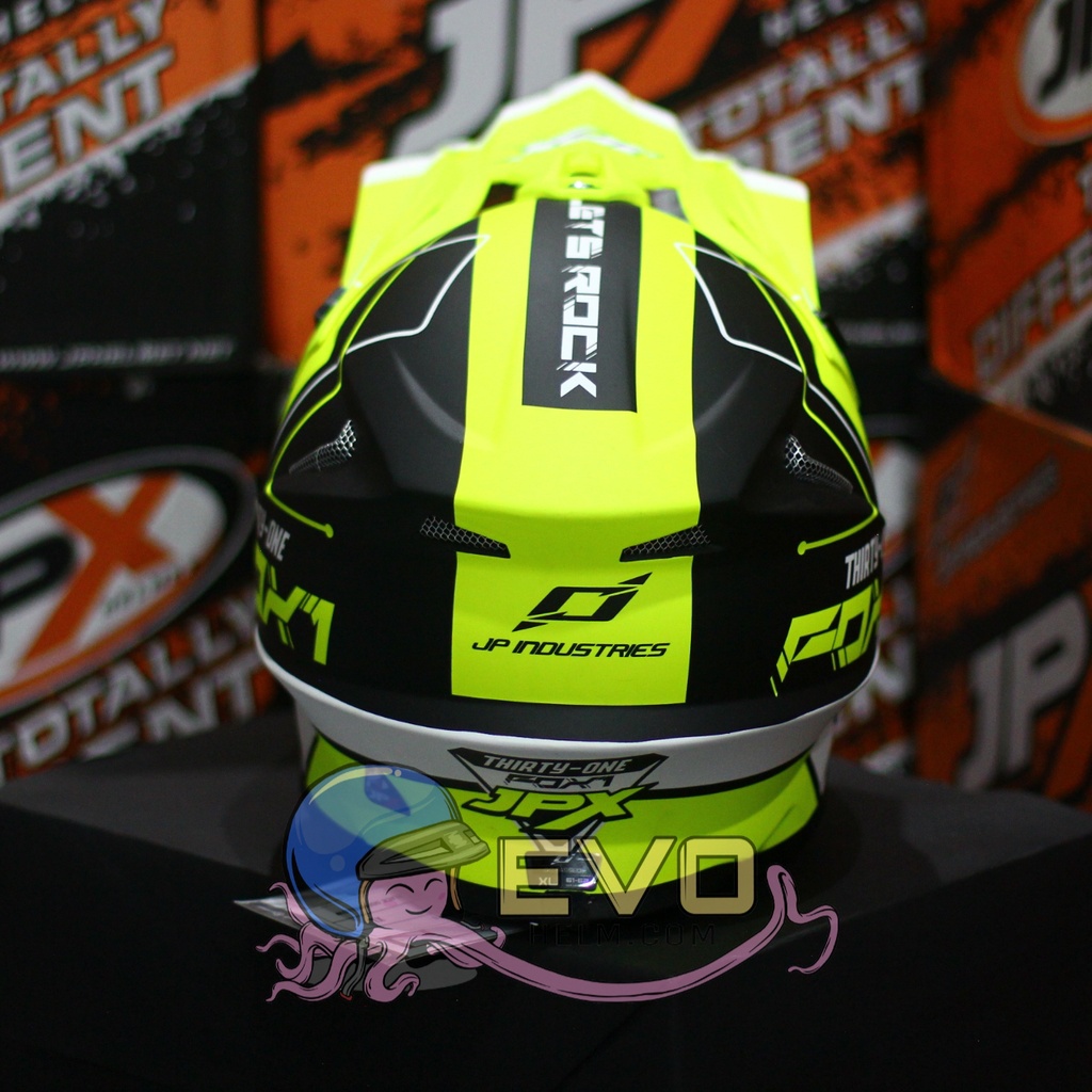 HELM JPX CROSS_FOX1 SERI X31 - BLACK DOFF YELLOW + GOOGLE SNAIL (ONGKIR 2 KG) HELM JPX TERBARU