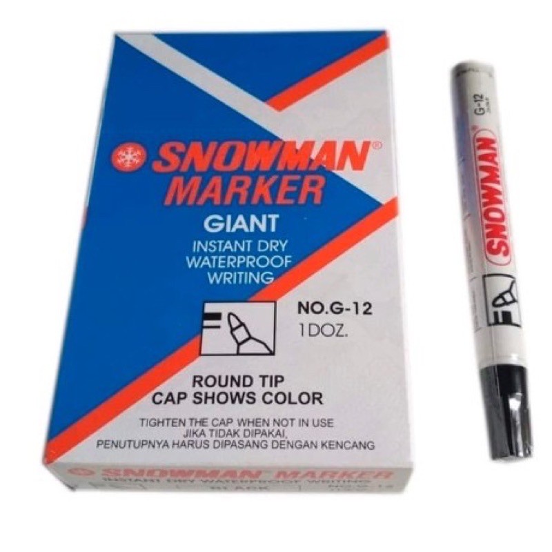 

Spidol permanen SNOWMAN MARKER GIANT G-12 hitam biru merah