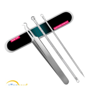 Pinset Alat Pencabut Set Pengangkat Pencetan Komedo Jerawat Blackhead Remover Kit Stainless Steel facial kecantikan