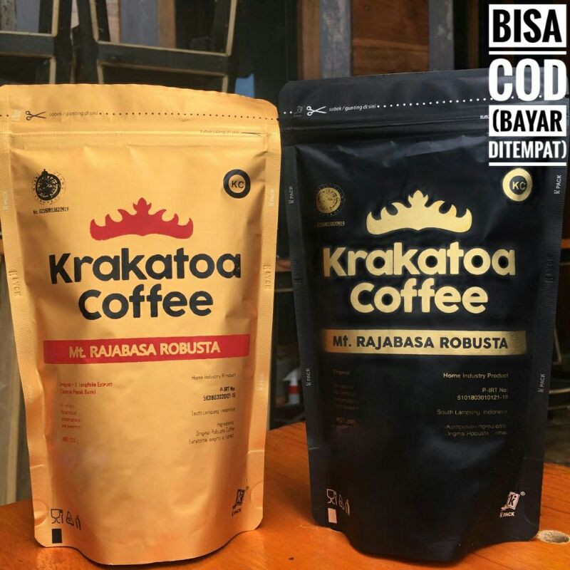 

Krakatoa Coffe, Kopi Bubuk Lampung Asli, Robusta Hitam Rajabasa & Extrak Pasak Nikmat tanpa Kimia