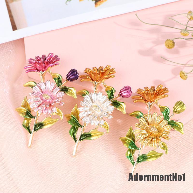 (Adornmentno1) 1pc Bros Pin Enamel Bunga Aster Untuk Wanita