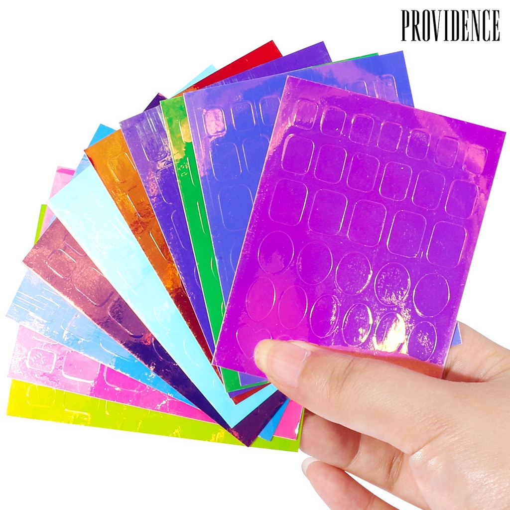 Providence 10Pcs/11Pcs/16Pcs Nail Ice Sticker Aurora Effect Reflective Colorful Foil Film Sparkling Glass Ice Cube Decoration for Manicure