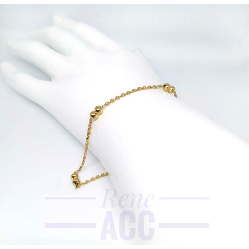 Gelang Tangan wanita Titanium gold motif nori bola