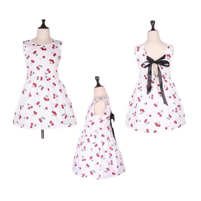 (LOLI-JKT) DRESS ANAK MODEL CHERRY PITA BELAKANG SIZE 110-130