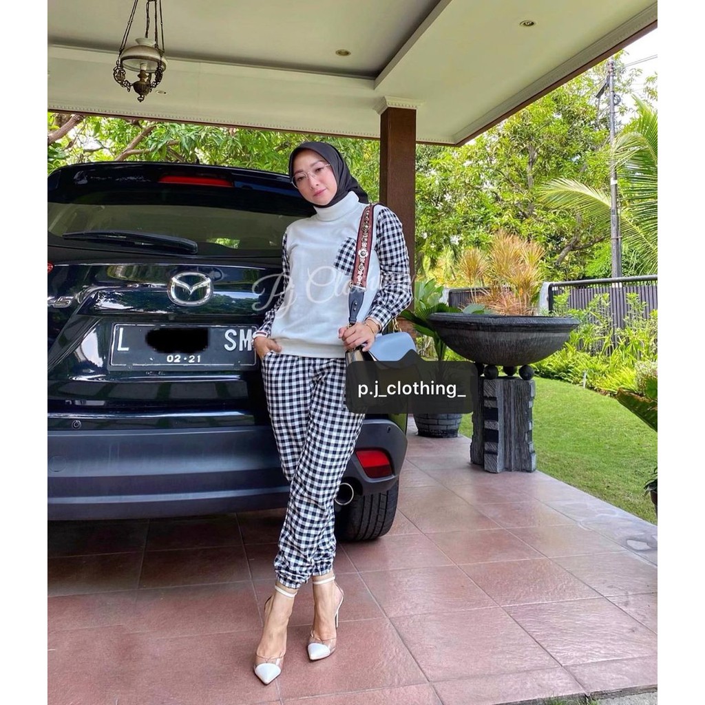SETELAN WANITA ONE SET SABILA KOTAK BY PIPIK JULIANA p.j_clothing_