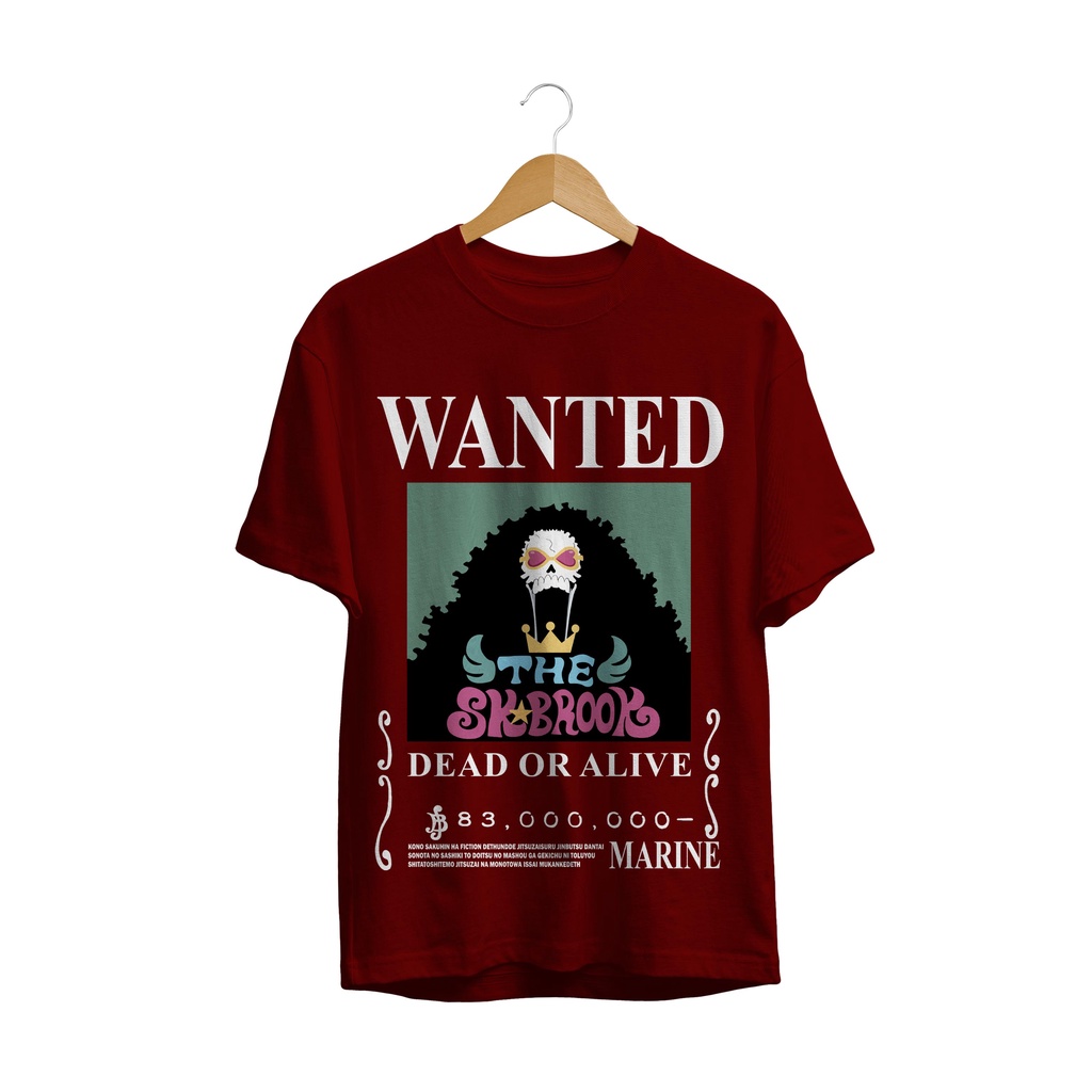 T-SHIRT BAJU ANIME ONE PIECE BROOK WANTED OP