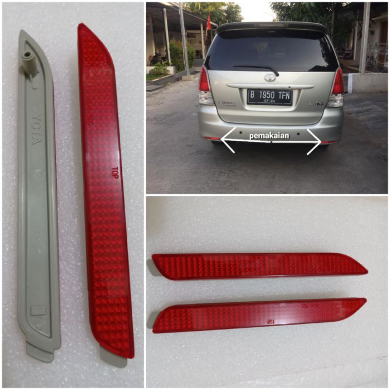 REFLEKTOR MATA KUCING BEMPER BELAKANG MOBIL TOYOTA INOVA 2009-2015 ORIGINAL