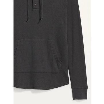 ➻ Old Navy Thermal Knit Pullover Henley Hoodie Dark Grey Original - XL ➼