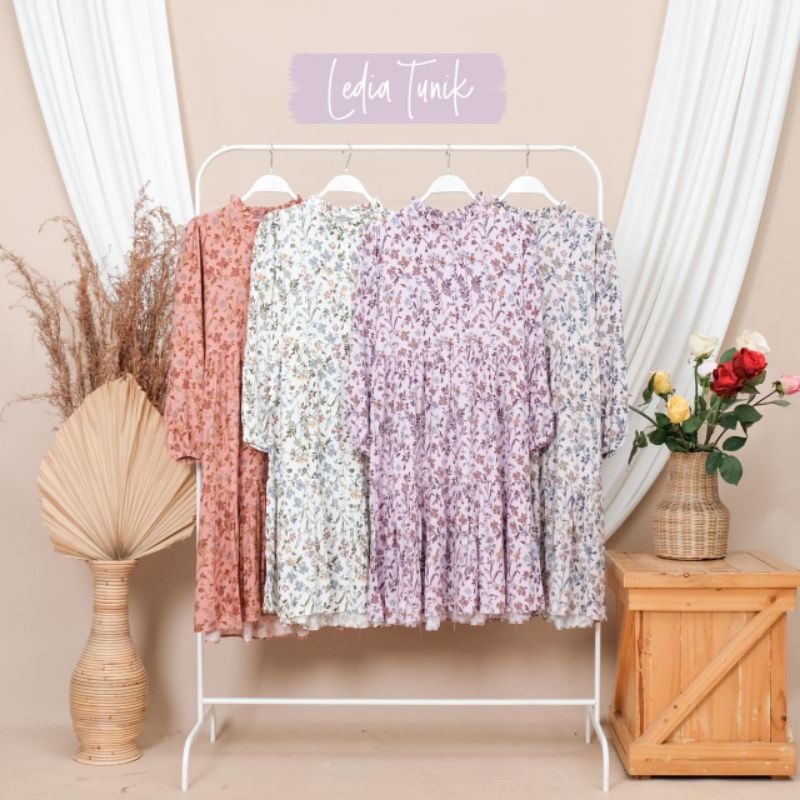 Leida Tunik / Tunik bunga bunga / tunik rayon