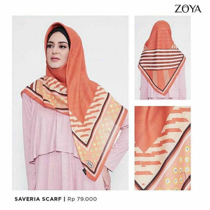 Hijab Kerudung Segi Empat SAVERIA Scarf ZOYA Original