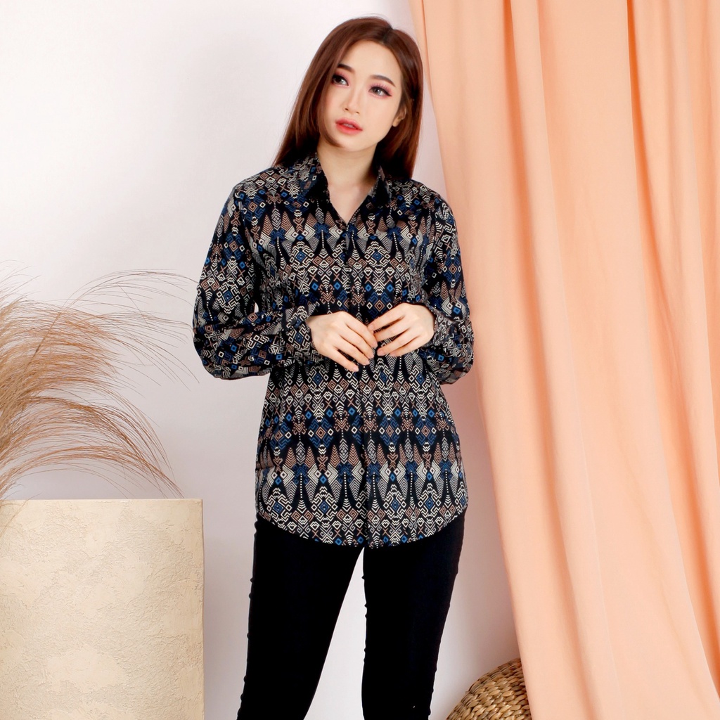 Pretty Batik NILA Kemeja Wanita Lengan Panjang Katun Stretch-3