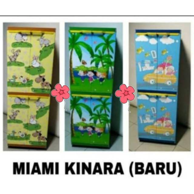 LEMARI PLASTIK MINI KARAKTER 4 SUSUN | MIAMI KINARA