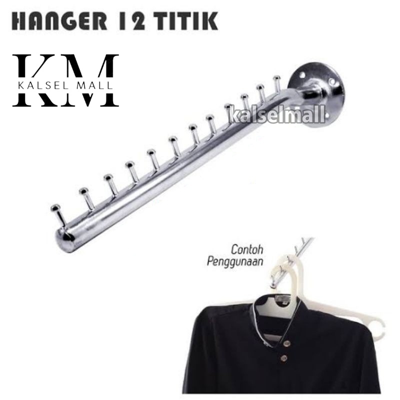 Gantungan Baju Celana Tas Pakaian Hanger Tekuk Suling Besi Dinding Tembok Display Toko Butik Distro 12 9 6 Titik Mata Stainles Lebih Kuat Kokoh Paku Bentuk Tekuk Suling ART3