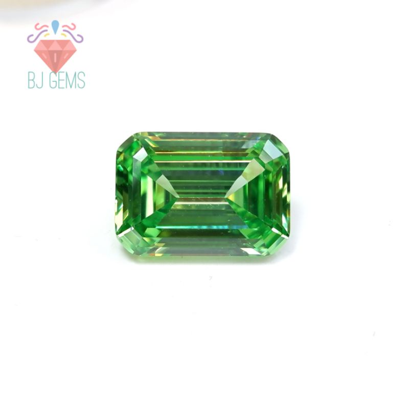 Permata Cubic Zirconia Green Apple Emerald Shape A5 Quality