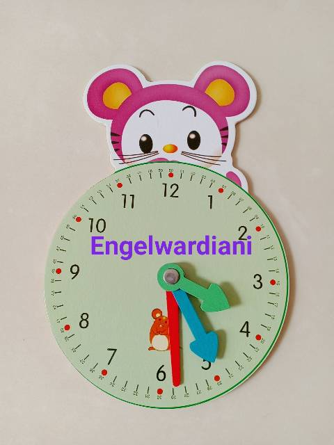 Jam kayu mainan edukasi tk paud / mainan edukasi jam anak/ belajar mengenal jam