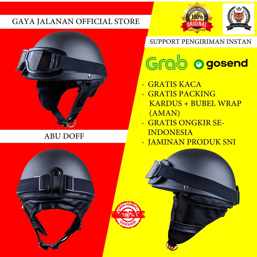 Helm Retro Klasik Helem Harley Vintage Pespa Vespa Choper Chopper Chips Chip Pria Cowo Cowok Wanita 