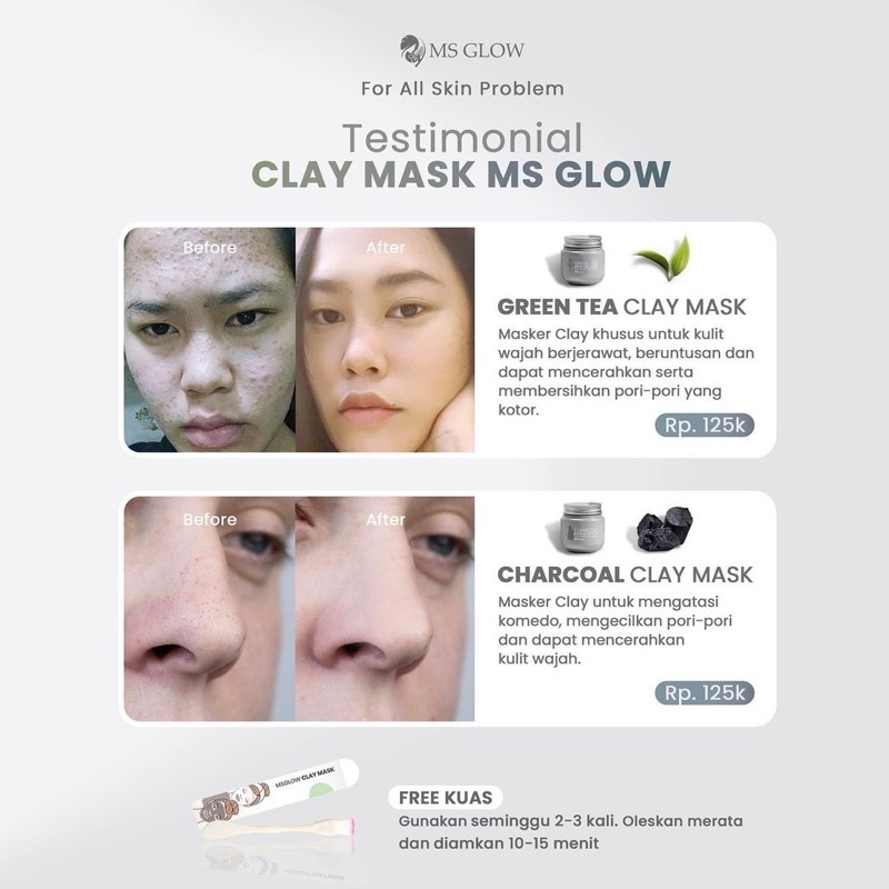 MS Glow Charcoal Clay mask 100gr MSGLOW Beauty