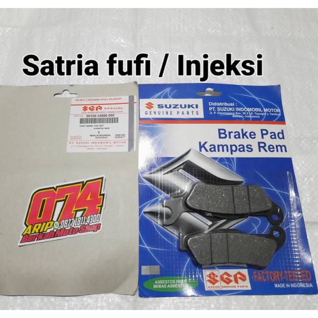 KAMPAS REM DEPAN SATRIA FUFI SATRIA FU INJEKSI New DISPAD DEPAN FU INJEKSI suzuki