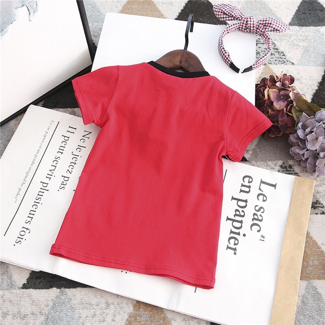 GA2645 DG CROWN KAOS ANAK PEREMPUAN IMPORT KOREA BAGUS MURAH LUCU HITAM MERAH PUTIH KEREN