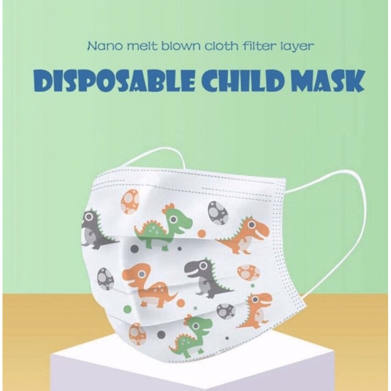 Masker Kid 3 ply 1 bos isi 50 pcs / Masker Anak 3 Ply motif