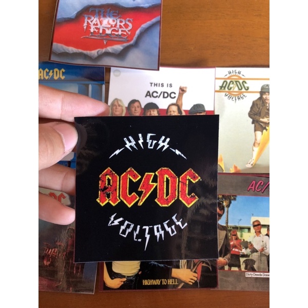 sticker pack ACDC band barat skin laptop hp tumblr helm kulkas gitar dll