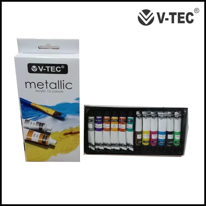 

Terbaru!!!! Cat Akrilik Warna Metalic Set 12/ Metalic Acrylic V-Tec Set 12X6Ml