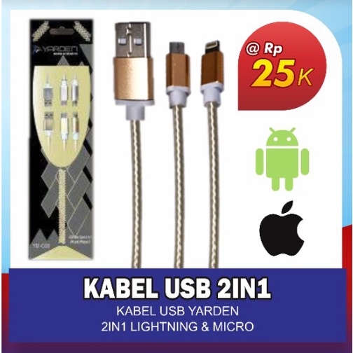KABEL USB YARDEN 2 IN 1 YD-C05 MICRO LIGHTNING