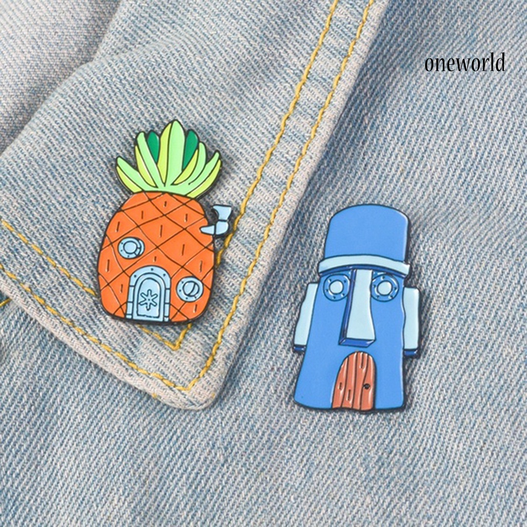 OW@ Badge Pin Cartoons Easy-cleaning Alloy Pineapple Lapel Brooch for Birthday