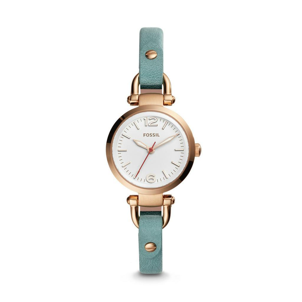 Fossil  Georgia Mini 3-Hand Teal Leather Watch [ES4176]