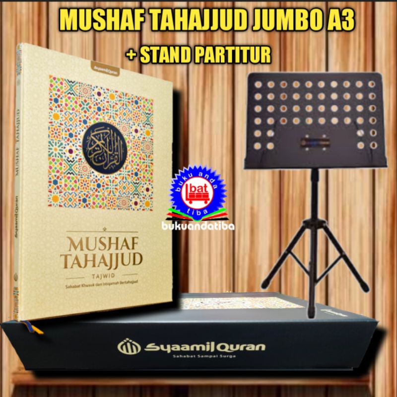 Alquran Mushaf Tahajjud Jumbo Untuk Lansia - Imam Shalat + Standing Partitur Besi