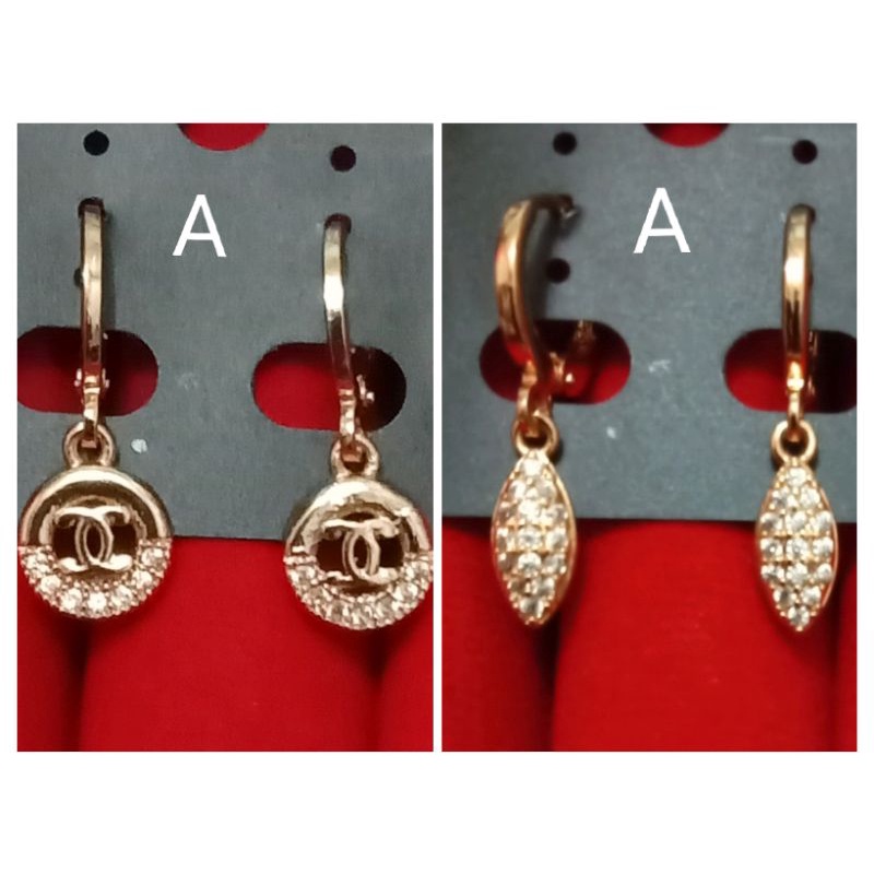 NJJ01. Anting xuping wanita lapis emas dgn mata zircon